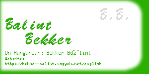 balint bekker business card